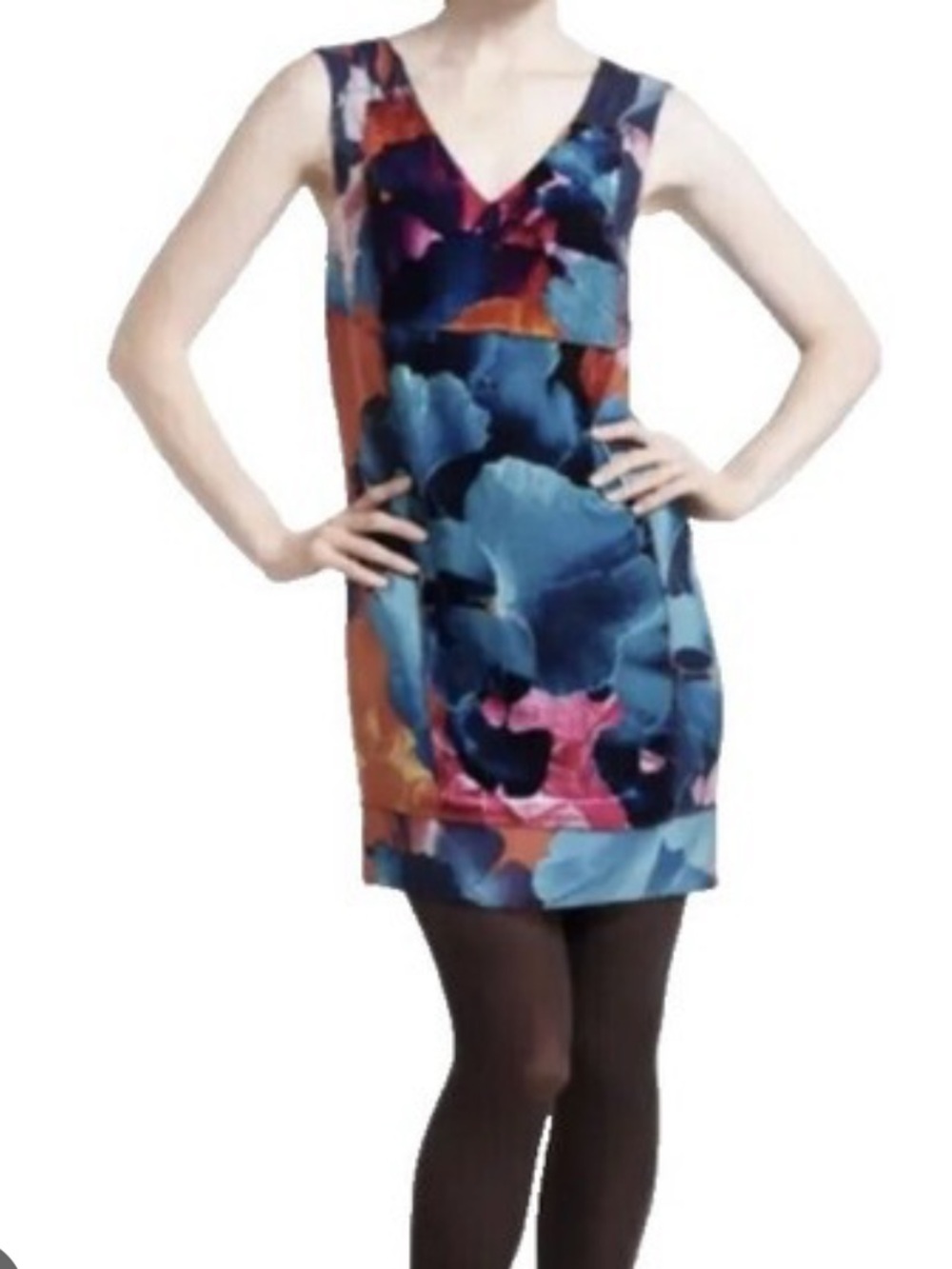Anthropologie Vintage Silk and Velvet Shift Dresss